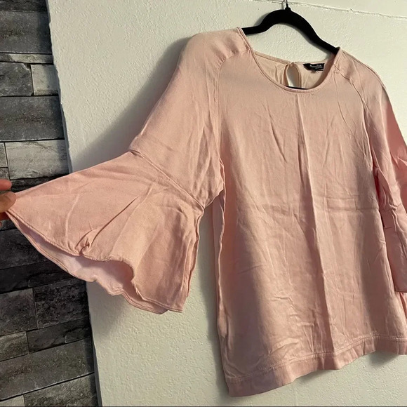 massimo dutti pink bell sleeve blouse - Picture 3 of 11